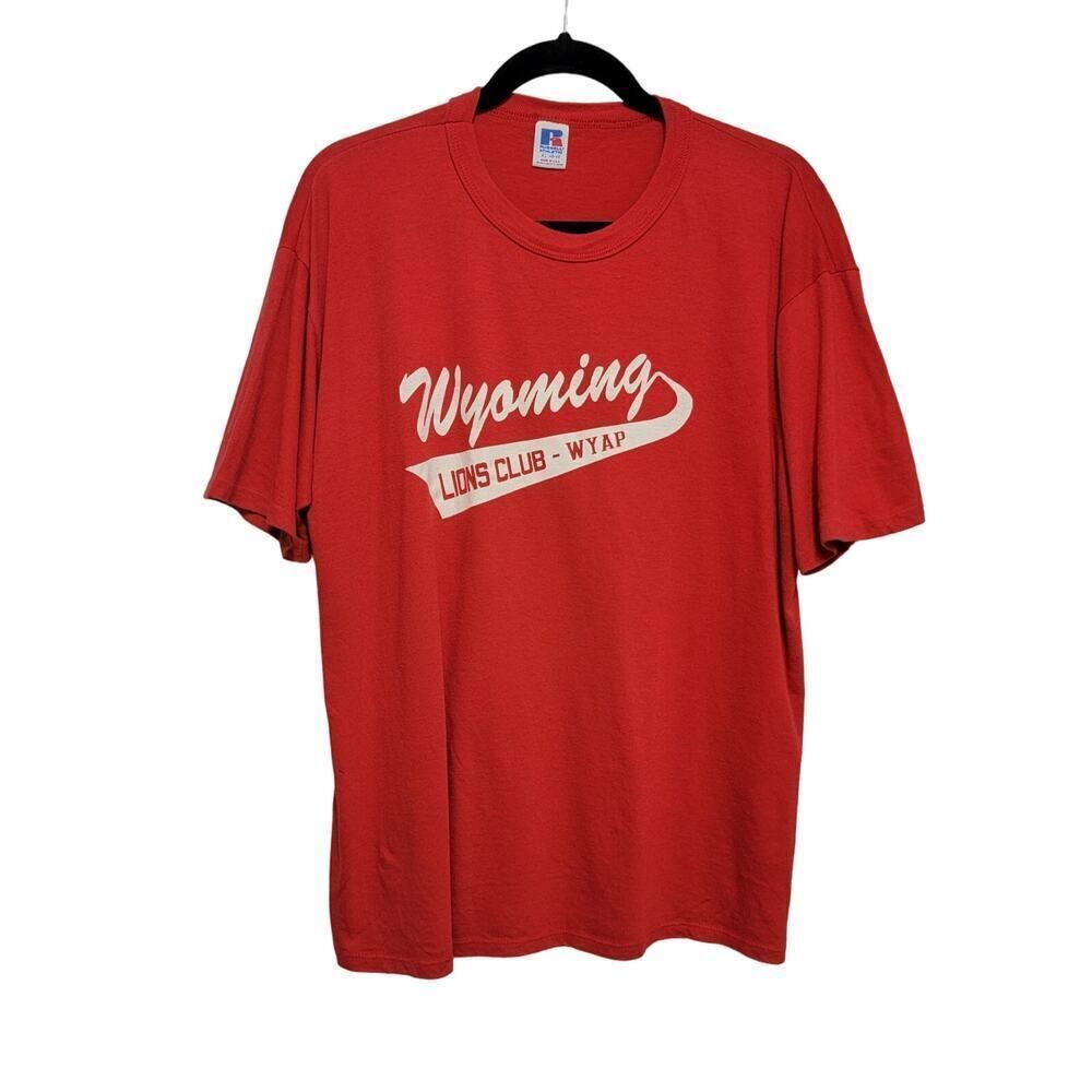 Retro Americana Baseball VTG Tee | Red Wyoming Single Stitch XL T- Shirt